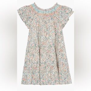 Kids Ditsy Floral Print Smocked Tiered Dress